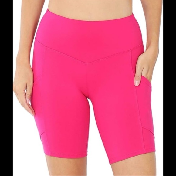 Zenana high waisted active bike shorts Spandex - Picture 1 of 6